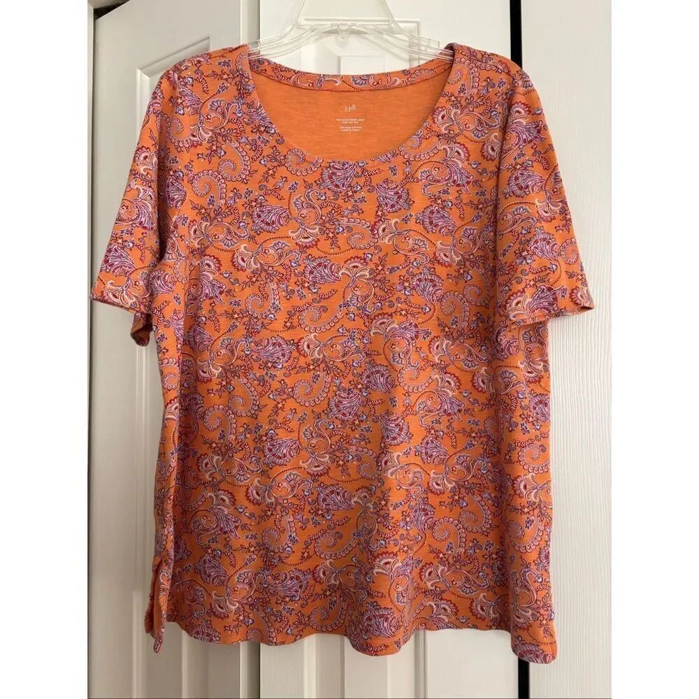 J. Jill Pima Scoop Neck Tee with Side Slits